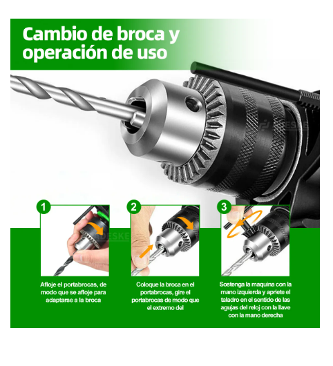 Foto 3 | Rotomartillo Adeske  Perforador Industrial Verde 50 Hz