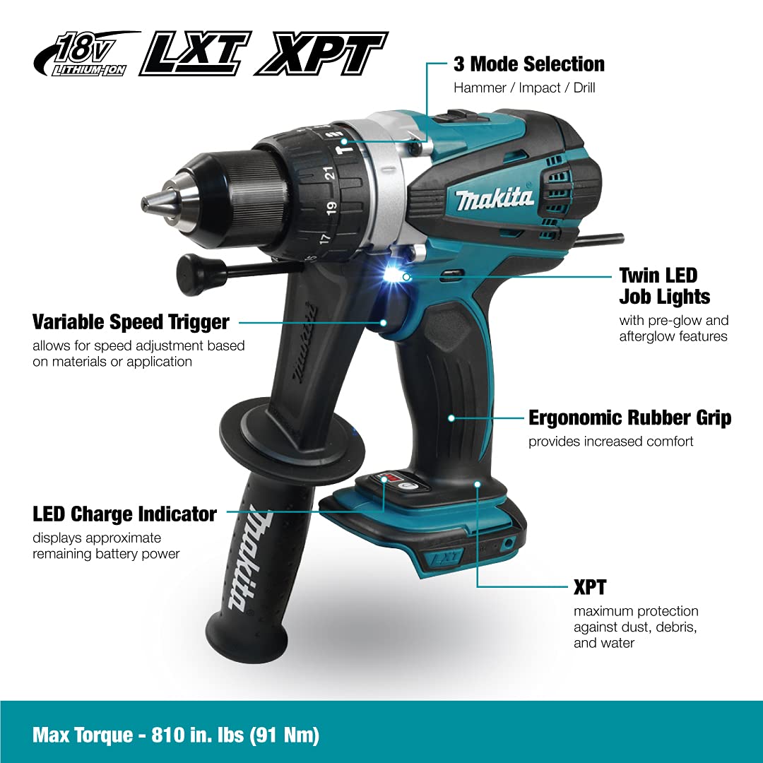 Foto 2 | Taladro Percutor Inalámbrico Makita DHP458Z 1/2 Pulgadas - Venta Internacional