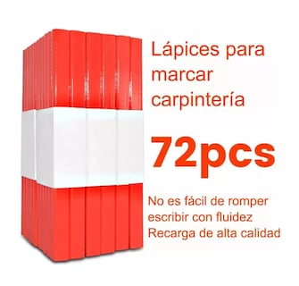 Foto 3 | Lápices Octogonal Rojo Duro Negro Plomo Carpintero 72 Piezas
