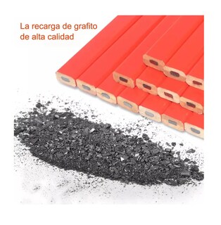 Foto 5 | Lápices Octogonal Rojo Duro Negro Plomo Carpintero 72 Piezas