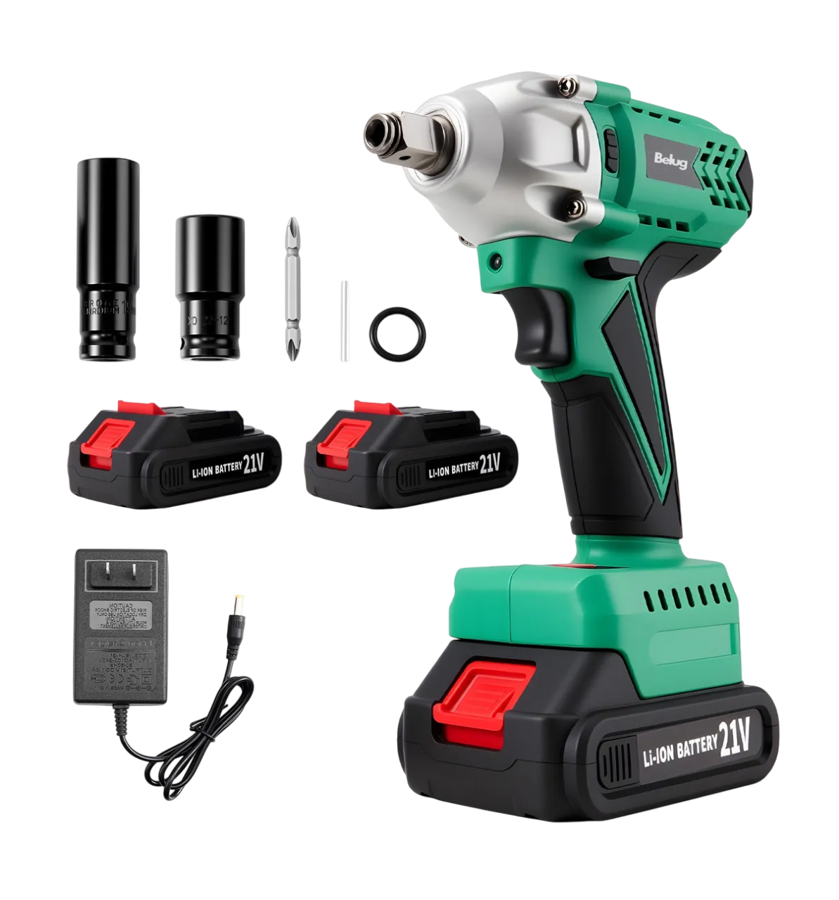 Foto 2 pulgar | Pistola De Impacto Inalámbrica Belug Llave Eléctrica Taladro 2pila Verde