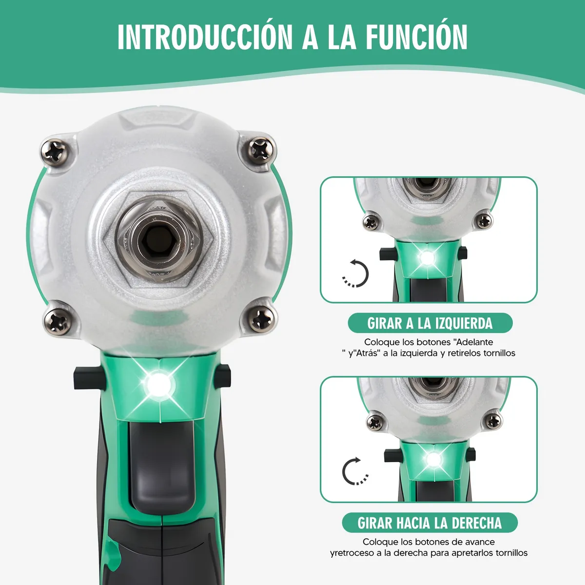 Foto 5 | Pistola De Impacto Inalámbrica Llave Eléctrica Taladro 2pilas Veede