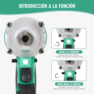 Foto 4 | Pistola De Impacto Inalámbrica Llave Eléctrica Taladro 2pilas Veede