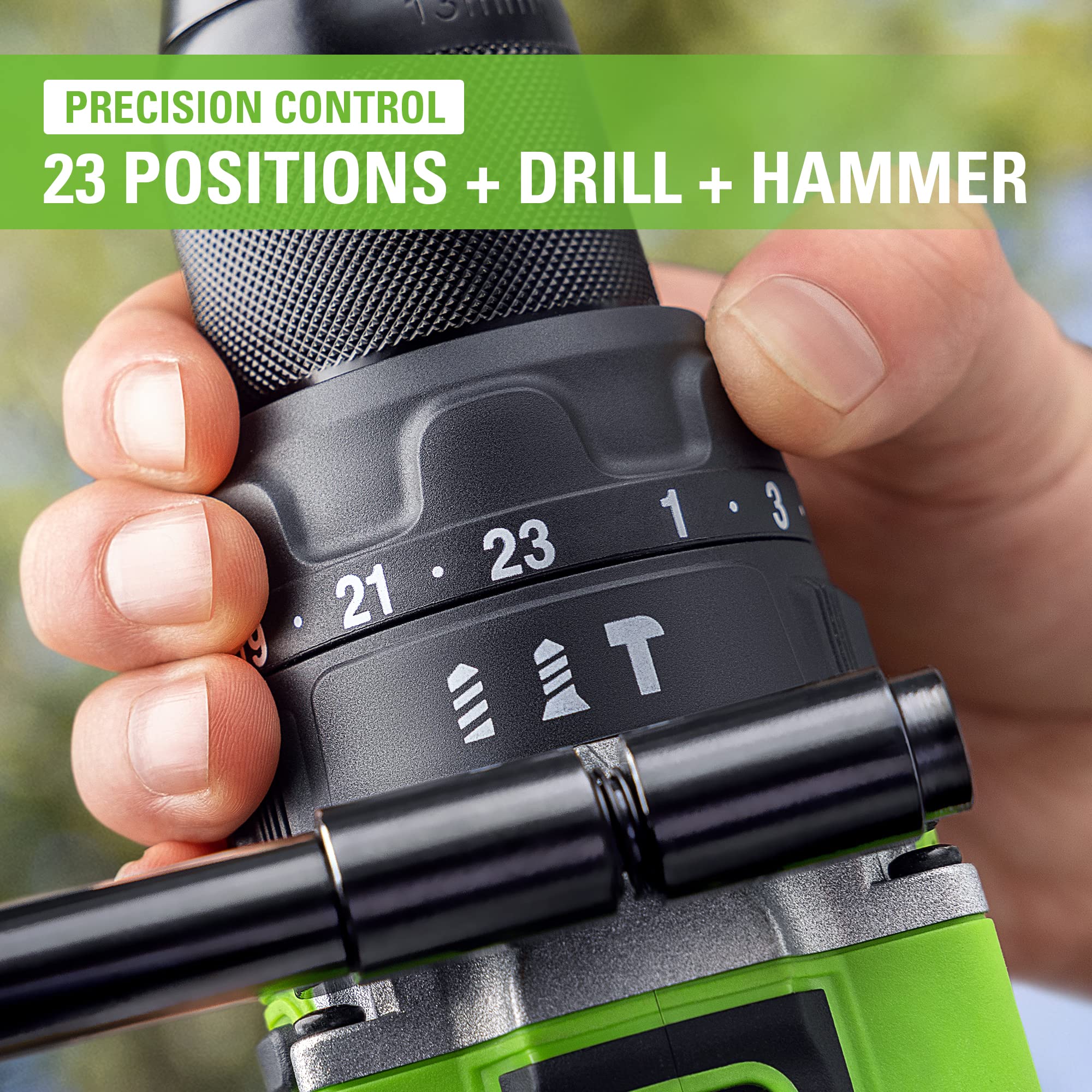 Foto 3 | Perforador Percutor Greenworks  24 V  Sin Escobillas  1/2 Con Mandril Metálico - Venta Internacional.