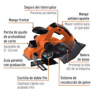 Foto 3 | Cepillo Eléctrico Truper color Naranja 3-1/4" 850 W