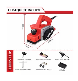 Foto 5 | Cepilladora Eléctrica Para Madera Cepillo Profesional 82mm Rojo