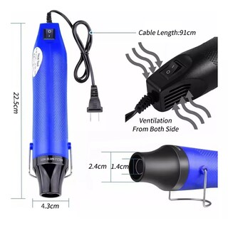 Foto 3 | Mini Pistola De Calor 300w+530 Tubos Termorretráctiles Eo Safe Imports Esi-14332 Azul