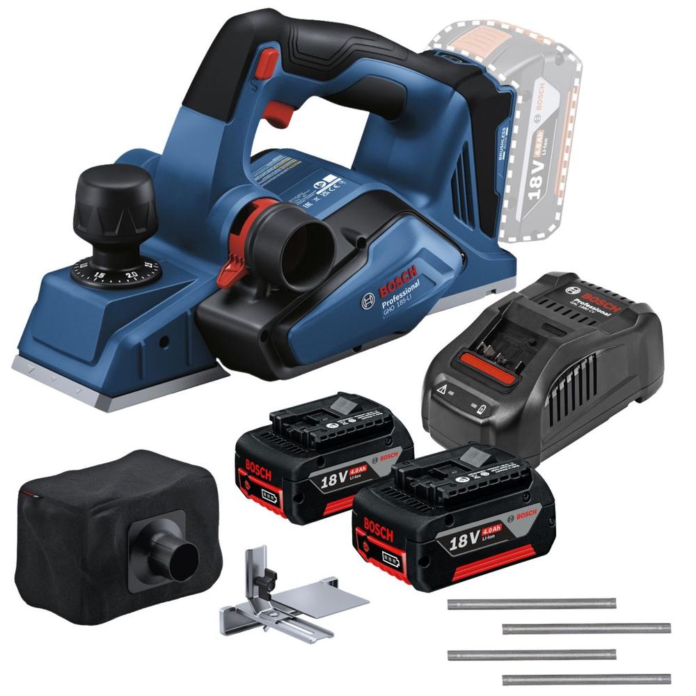 Cepillo Madera Inalámbrico Bosch Gho 185-li + 2 Bat 4.0 Ah