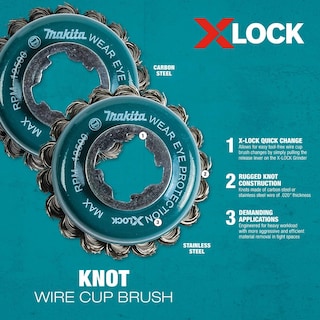 Foto 5 | Cepillo Con Forma De Copa De Alambre Makita D-72621 X-lock 80 Mm De Acero Al Carbono - Venta Internacional.