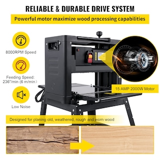 Foto 3 | Cepilladora De Grosor Vevor De 12,5 Pulgadas Y 1500 W, Plegable Con Soporte - Venta Internacional.