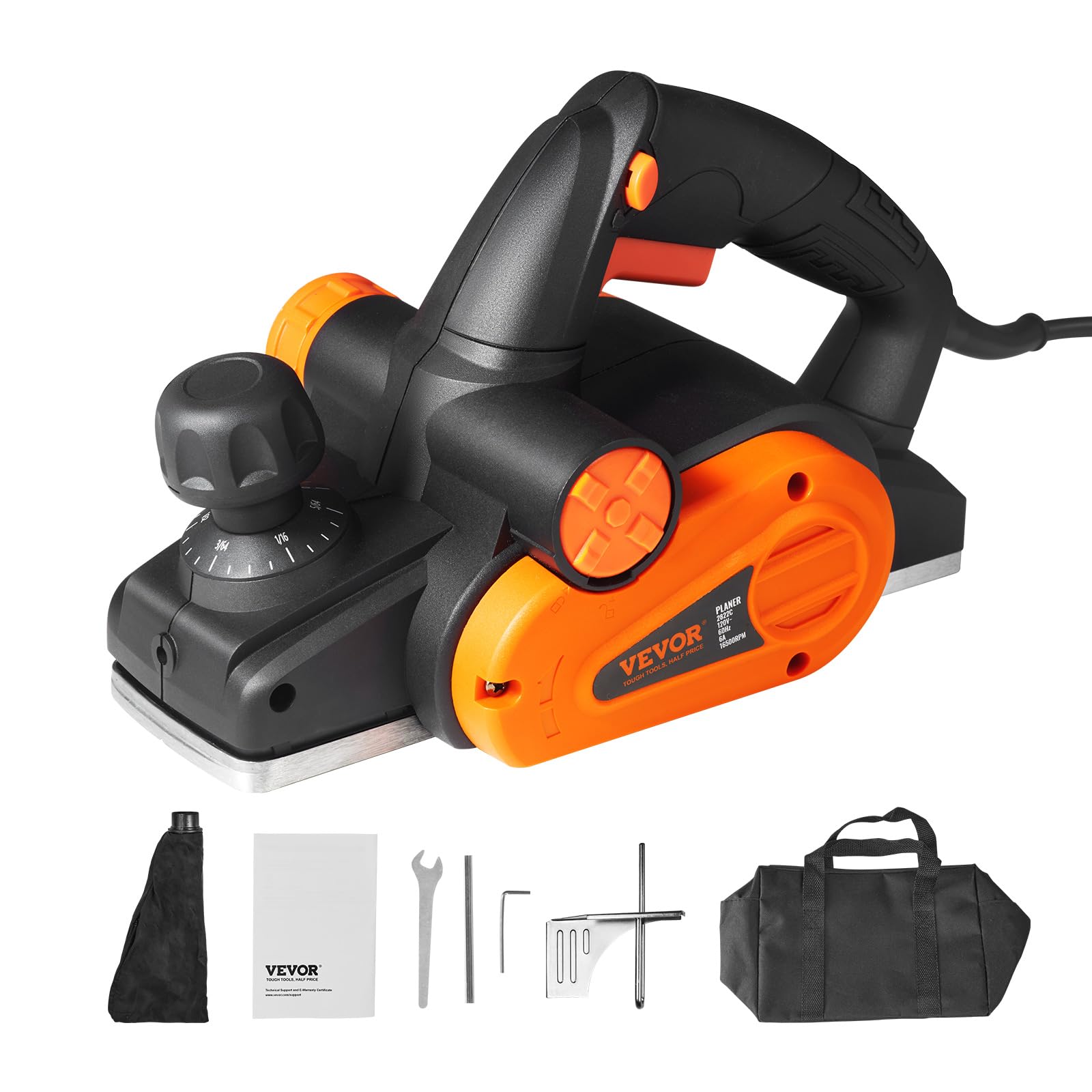 Cepilladora Manual Eléctrica Vevor De 82,55 Mm De Ancho, 16500 Rpm, Con Cable - Venta Internacional.