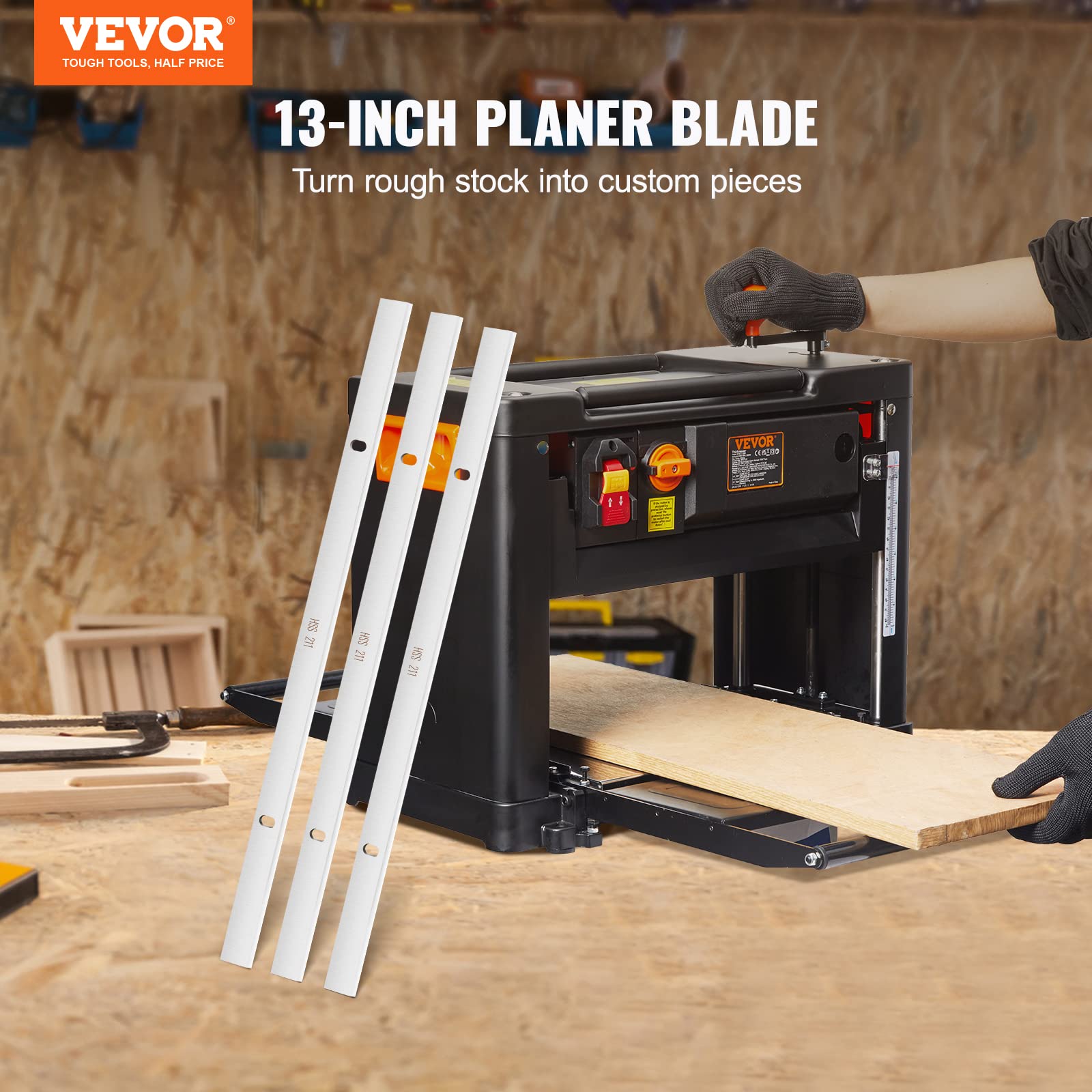 Foto 2 | Cuchillas Cepilladoras De Espesor Vevor De 13 Pulgadas High Speed Steel X3 - Venta Internacional.