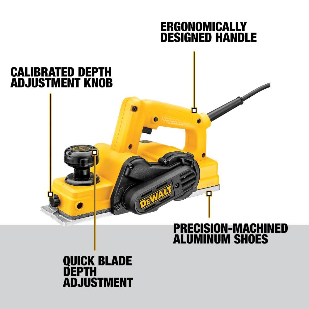Foto 2 | Cepilladora Manual Dewalt D26676 De 5,5 Amperios Y 82 Mm Con Zapata De Aluminio - Venta Internacional.