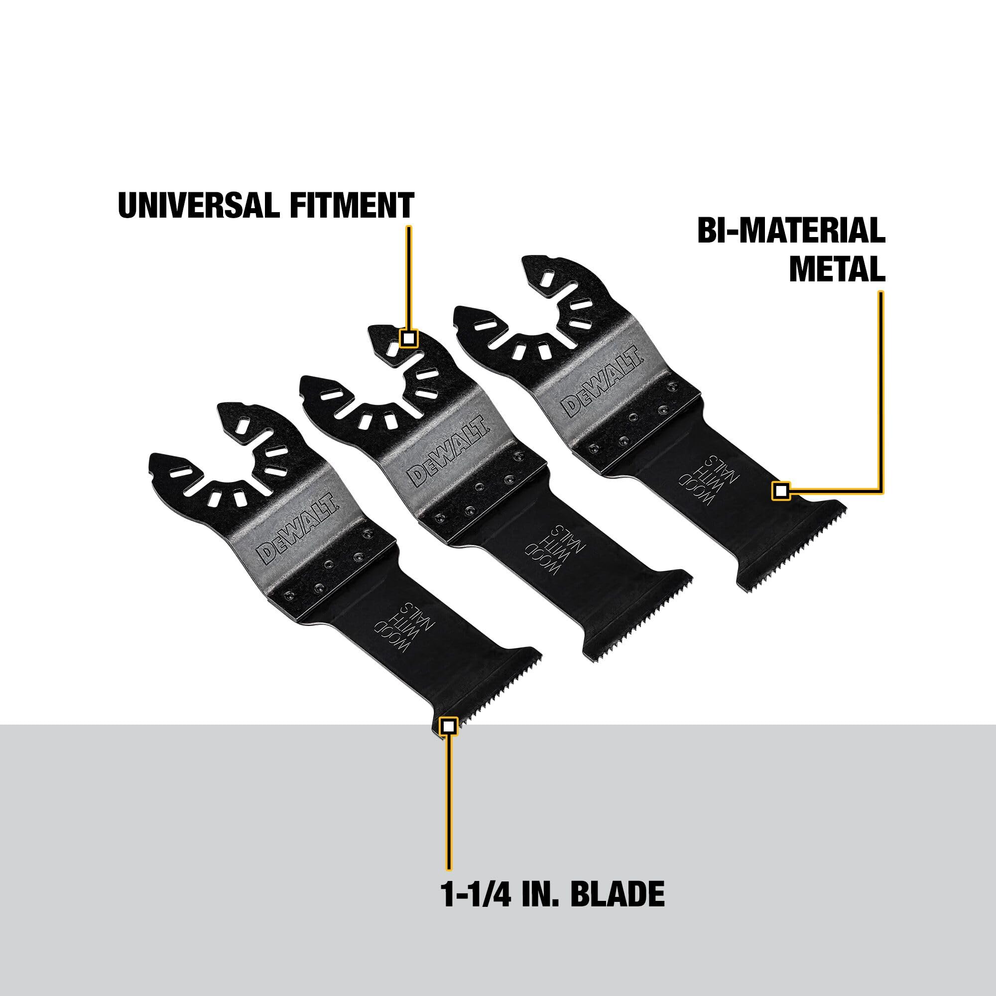 Foto 2 | Cuchillas Oscilantes Dewalt De Titanio Para Madera Con Clavos, Paquete De 3 Unidades - Venta Internacional.