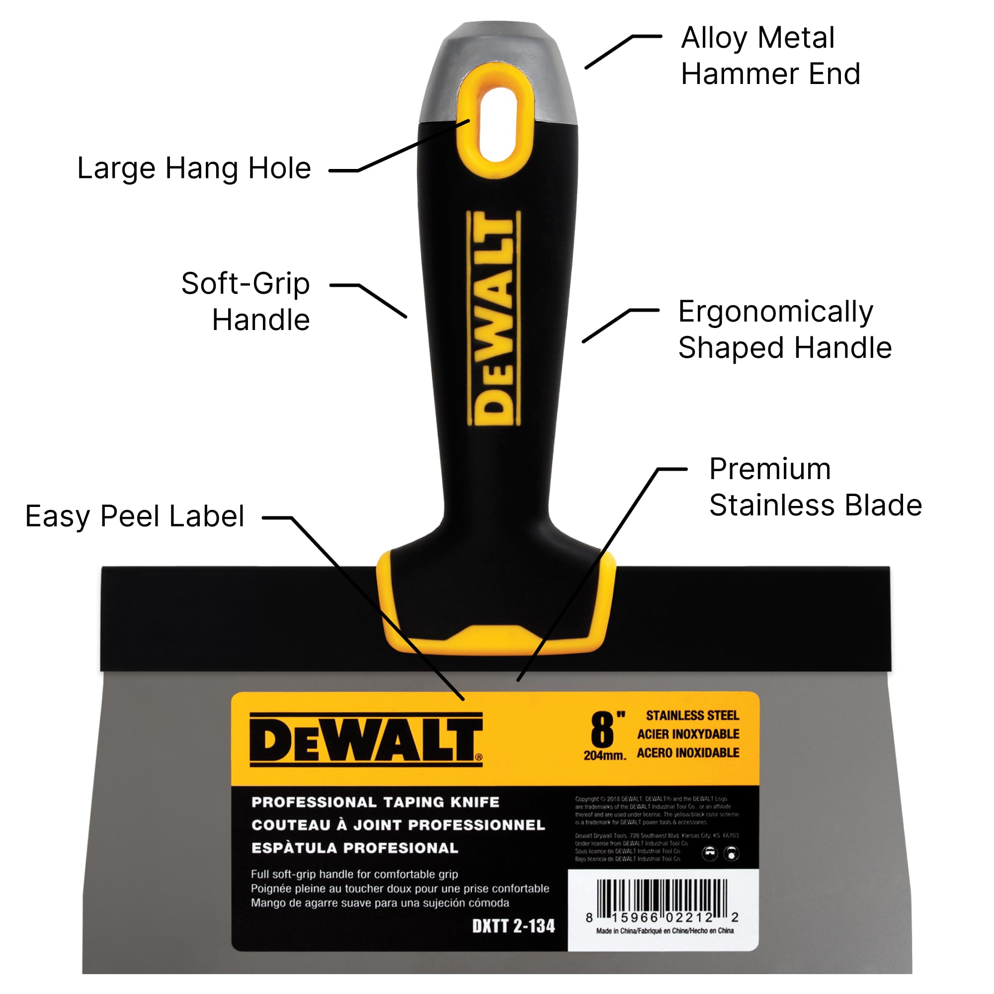 Foto 3 pulgar | Cuchillo De Encintado Dewalt Dxtt-2-134 De Acero Inoxidable Con Empuñadura Suave - Venta Internacional.
