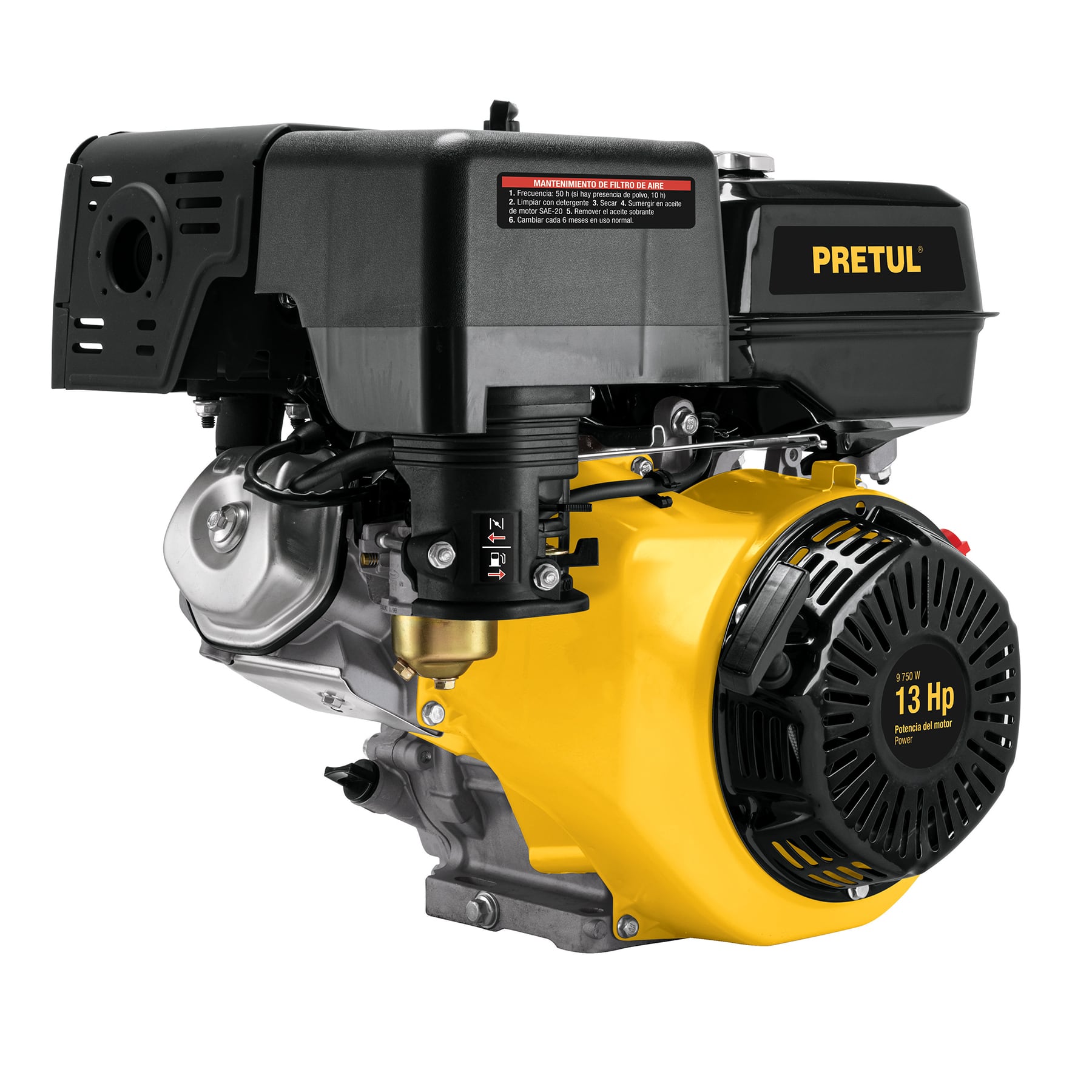 Foto 2 pulgar | Motor a Gasolina Pretul MOG-130P color Amarillo 13 HP