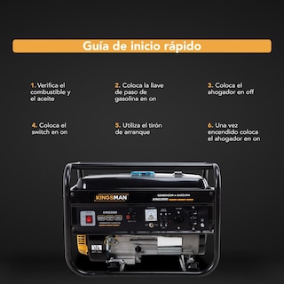 Foto 8 | Generador Gasolina Kingsman KING3000 color Amarillo Portátil 3000 W 7.5 HP 110 220 V Bivoltaje