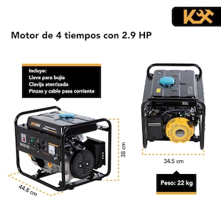 Foto 3 | Generador Portátil Kingsman KING1000 color Negro a Gasolina 110 V 2.0 HP Corriente Eléctrica
