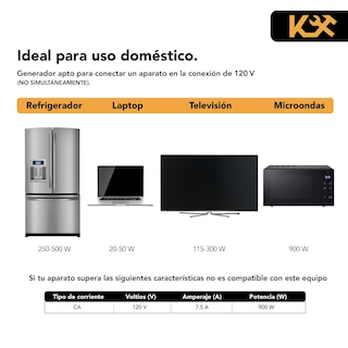 Foto 6 | Generador Portátil Kingsman KING1000 color Negro a Gasolina 110 V 2.0 HP Corriente Eléctrica