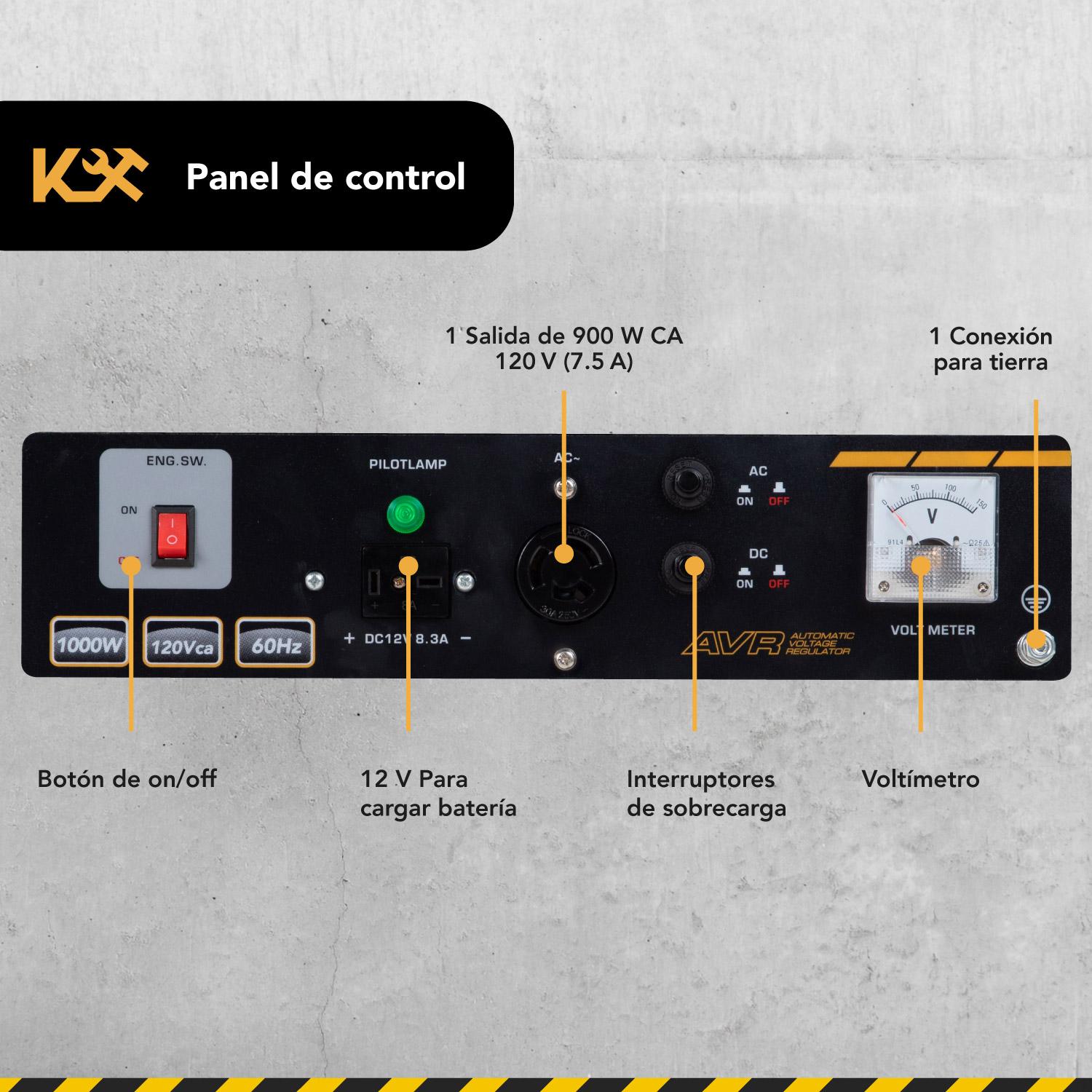 Foto 7 | Generador Portátil Kingsman KING1000 color Negro a Gasolina 110 V 2.0 HP Corriente Eléctrica