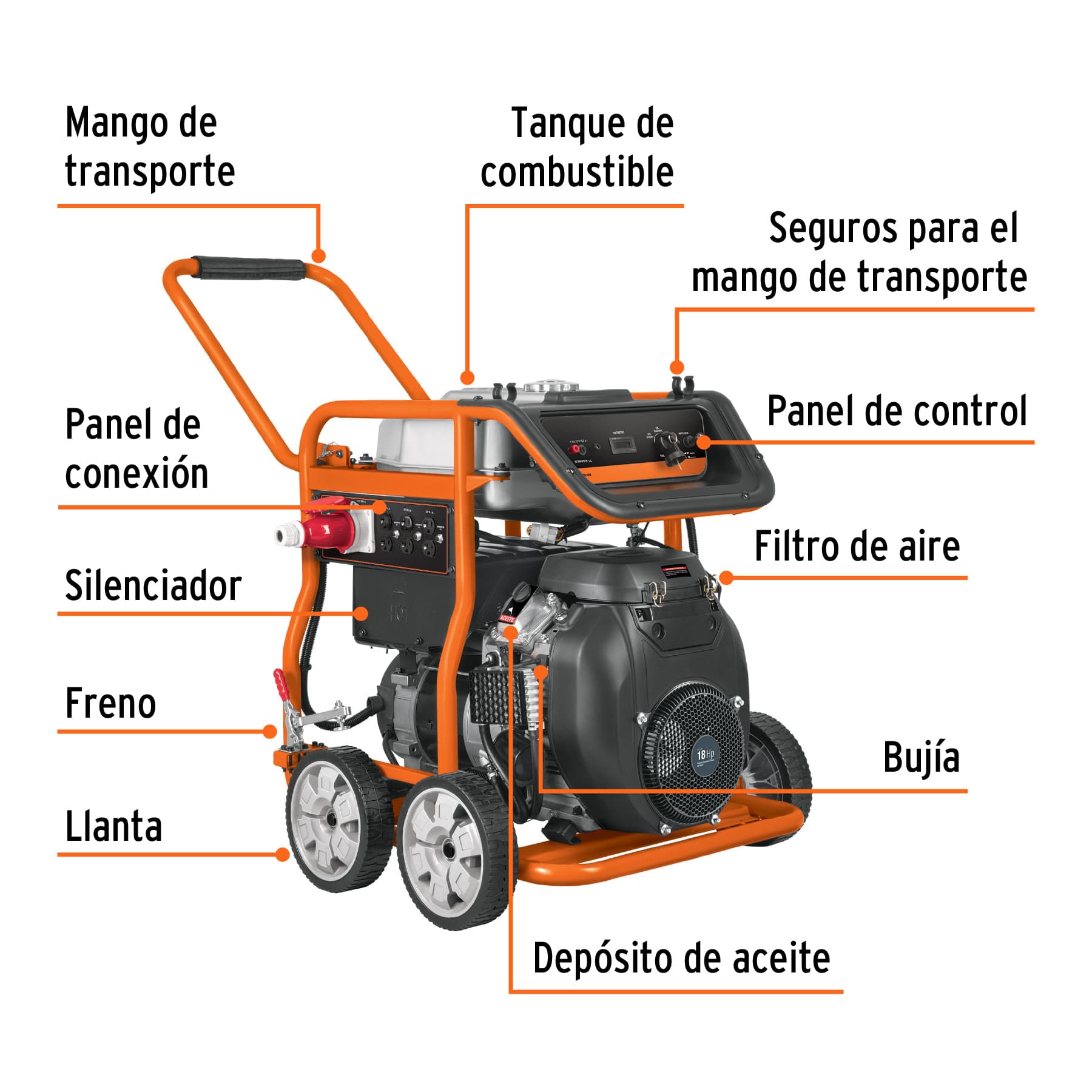 Foto 2 | Generador Portátil Truper color Negro 10 KW Motor a Gasolina