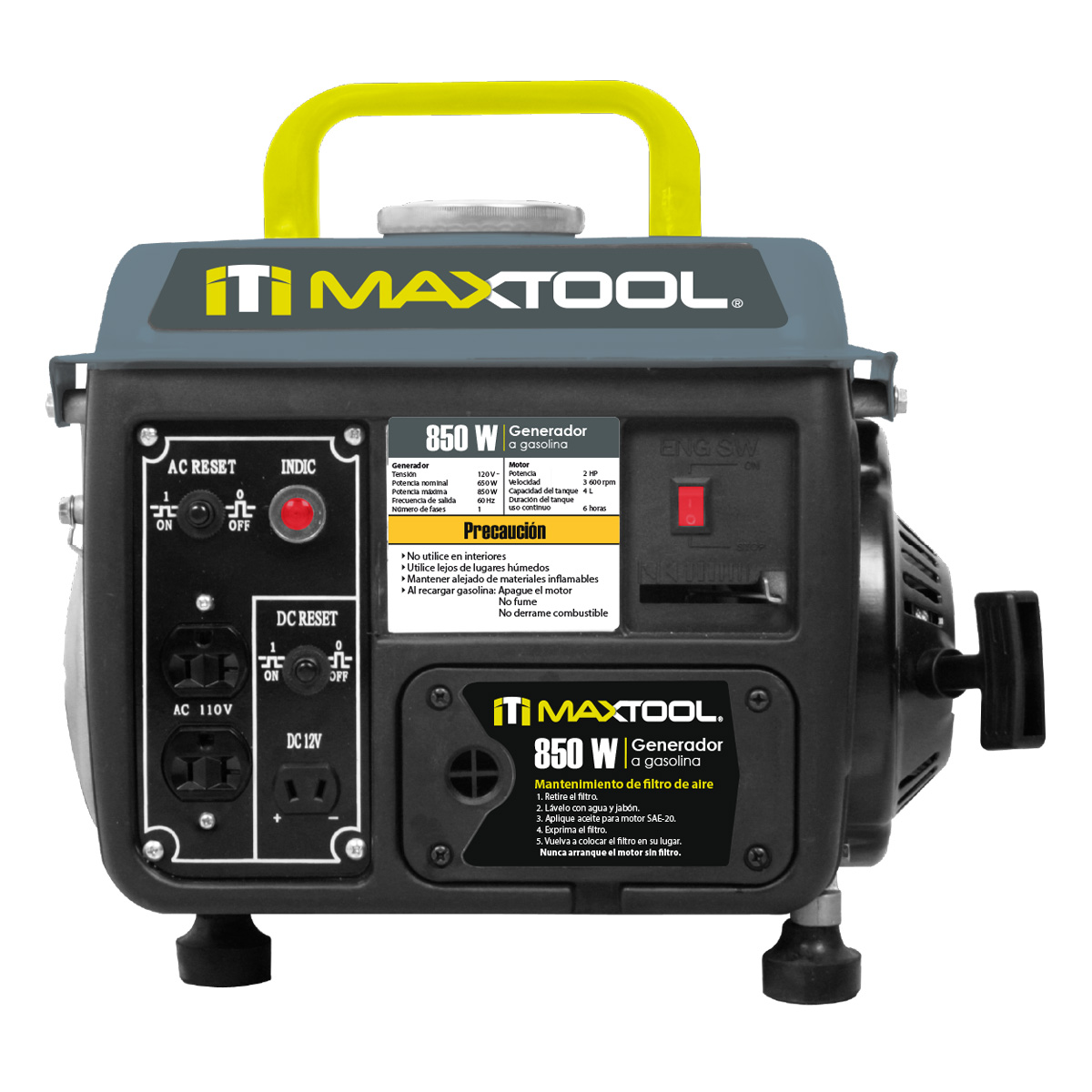 Foto 3 pulgar | Generador Electrico Maxtool Portatil A Gasolina 2 Hp 850w Domestico