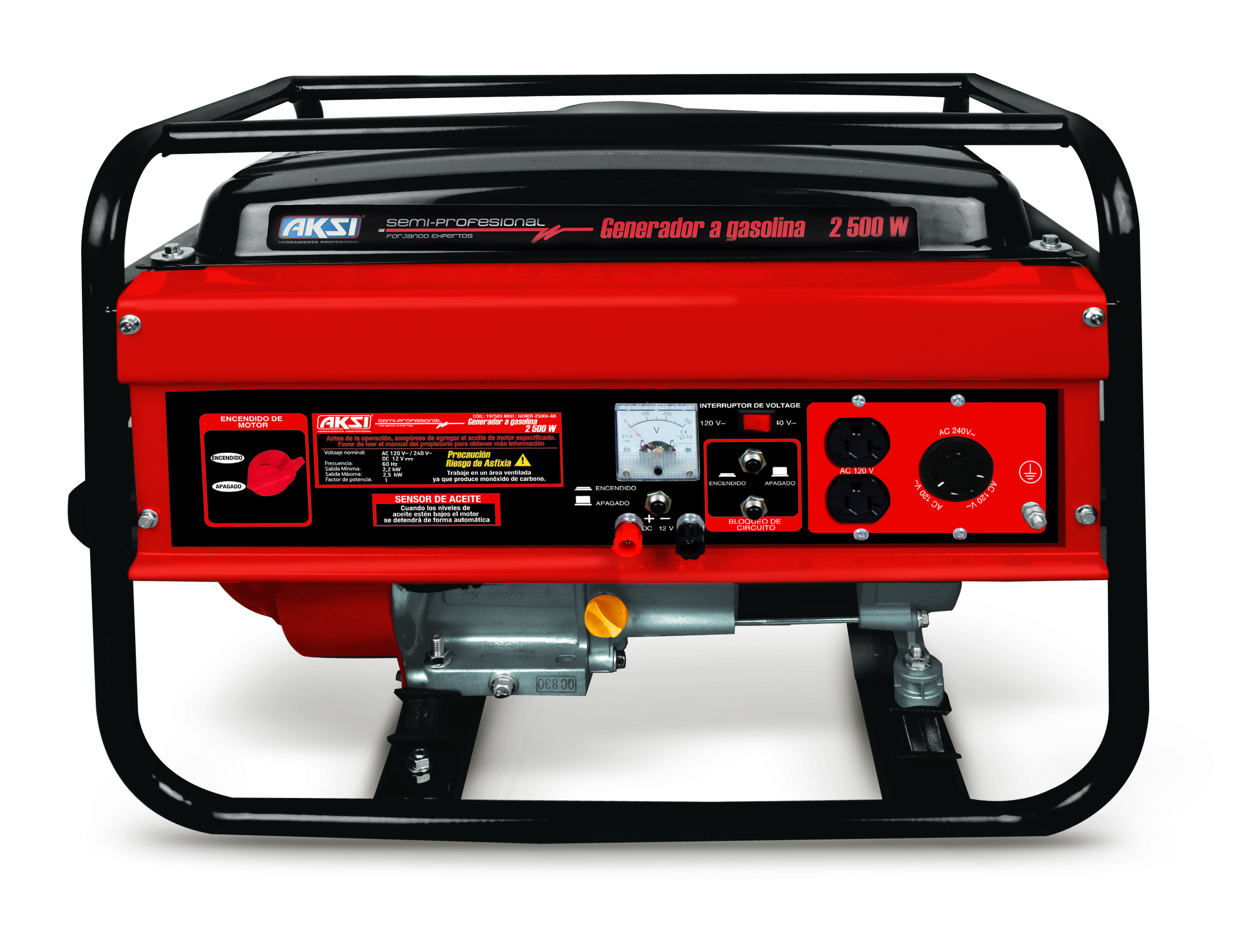 Foto 3 pulgar | Generador Electrico Aksi Portatil A Gasolina 5.5 Hp 2500w Semi Pro