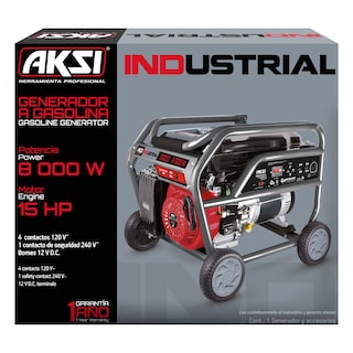 Foto 4 | Generador Eléctrico Portátil Aksi a Gasolina 15 Hp 8000W Industrial con Arranque Eléctrico