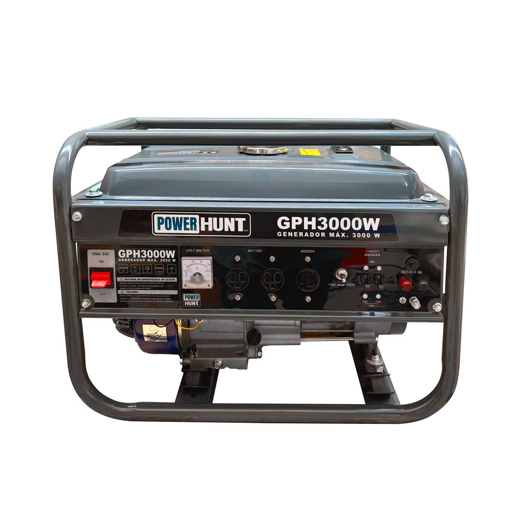 Generador Portátil Powerhunt 3000w 110/220v A Gasolina Moto+c48:c49r 4 Tiempos