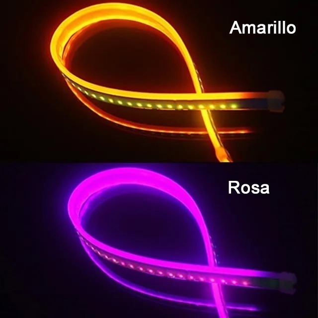 Foto 3 pulgar | Tira Led Drl Flexible Direccional Secuencial 60 cm Par  Rosa