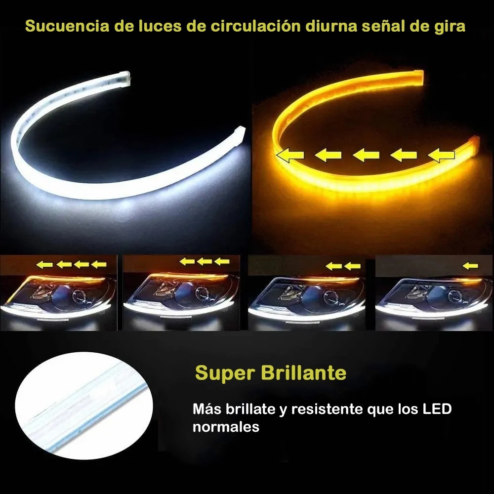 Foto 3 pulgar | Tira Led Drl Flexible Direccional Secuencial 60cm Par