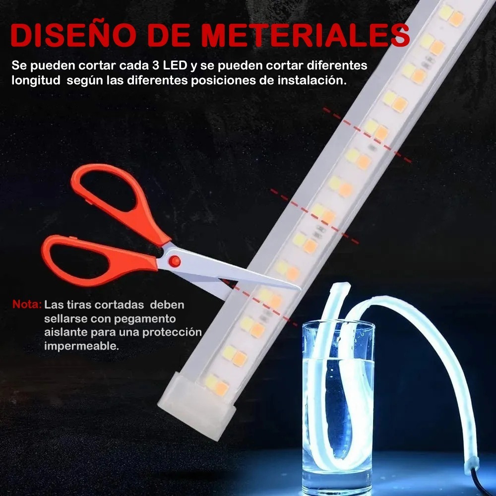 Foto 3 pulgar | Par Tira Led Drl Flexible Direccional Secuencial Auto 60cm Azul Hielo