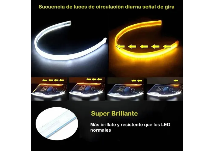 Foto 3 pulgar | Xtellar Luces Led Auto Flexible Direccional Secuencial De 30cm – Par De Estilizadas Tiras De Luz Led