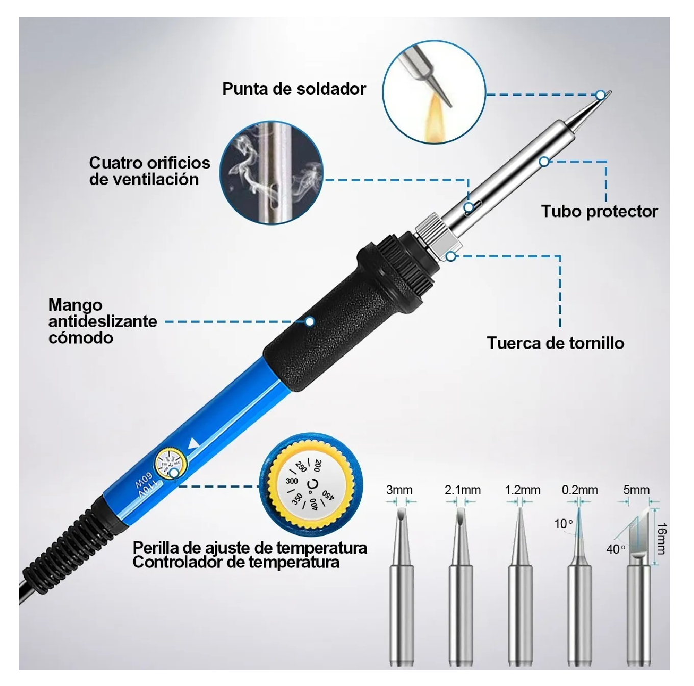 Foto 3 | Kit de Soldador Electrónica con Multímetro Digital