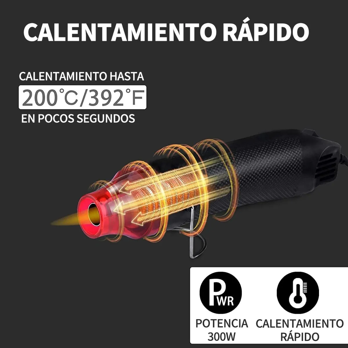 Foto 4 pulgar | Kit Eo Safe Imports Esi-438 Mini Pistola de Calor 300W y 530 Tubos Termo retráctiles