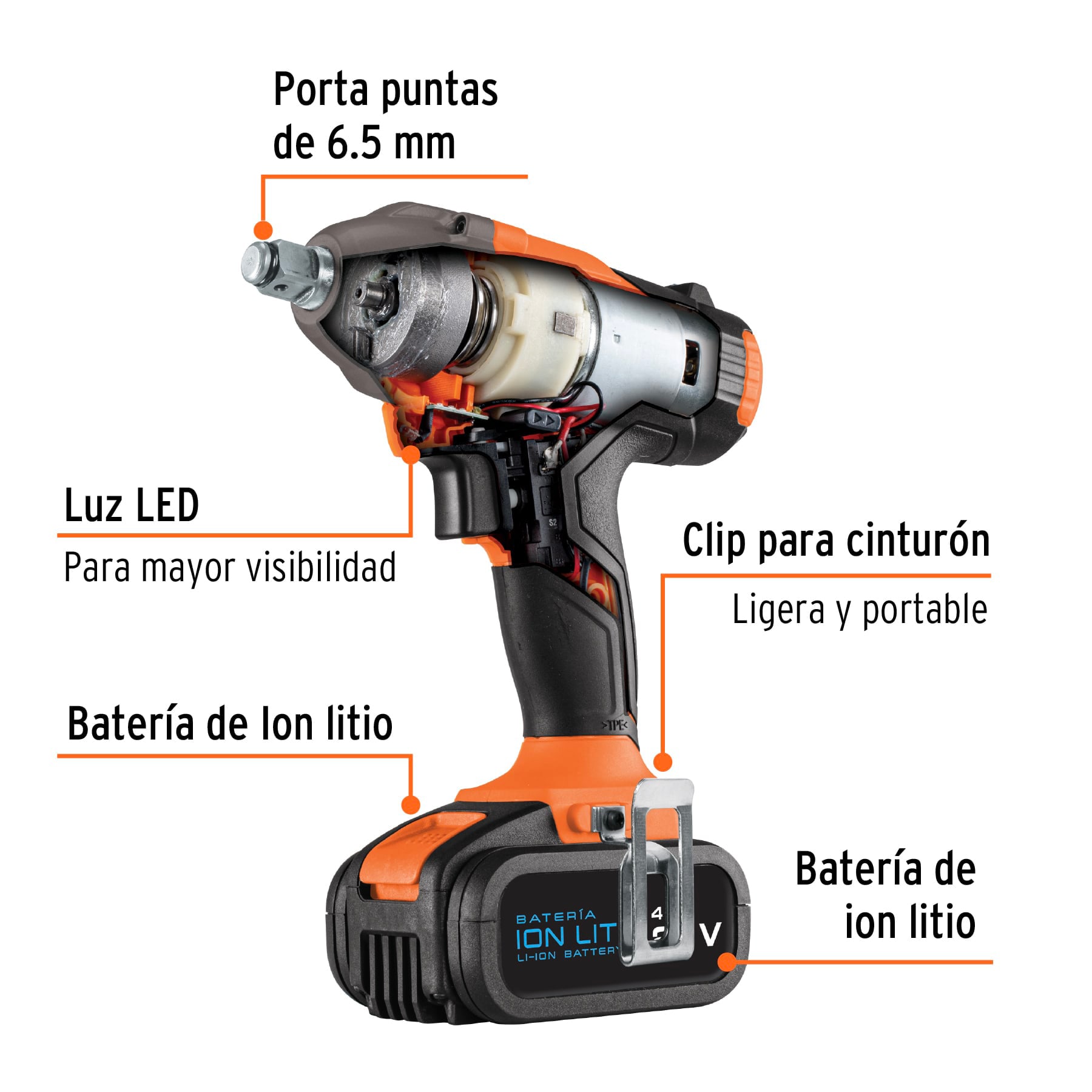 Foto 4 pulgar | Kit Rotomartillo y Destornillador Truper con Accesorios