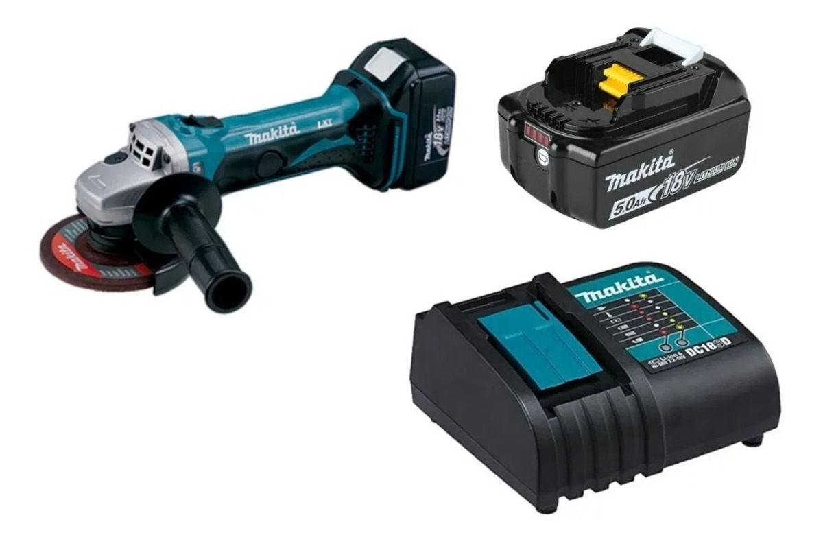 Miniesmeril Makita 18v  1 Bateria De 5.0 Amperes Y Cargador