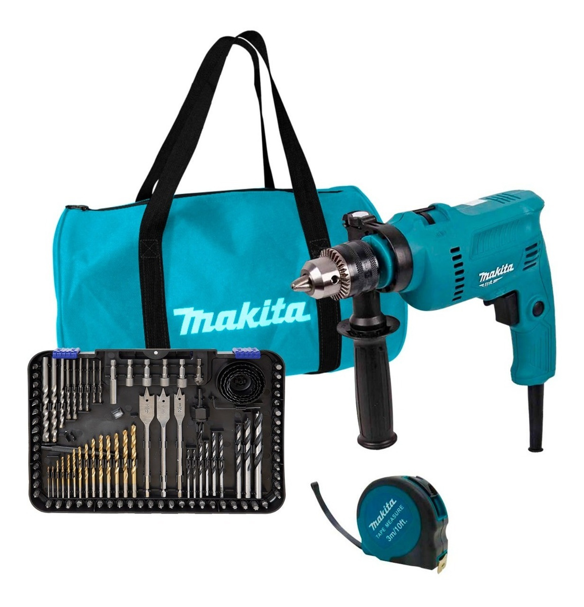 Taladro Electrico Makita + Kit Accesorios 100 Pzas + Regalos