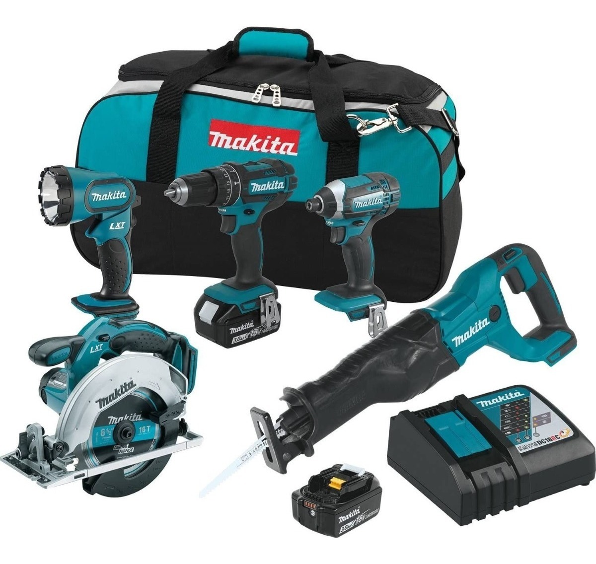 Combo 5 Herramientas Ion De Litio Lxt 18 V Makita Xt505