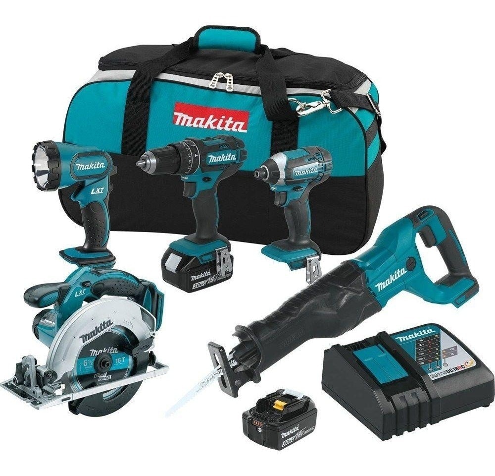 Combo Makita  Inalambrico 18v 5 Herramientas 2 Baterias!! $7,112