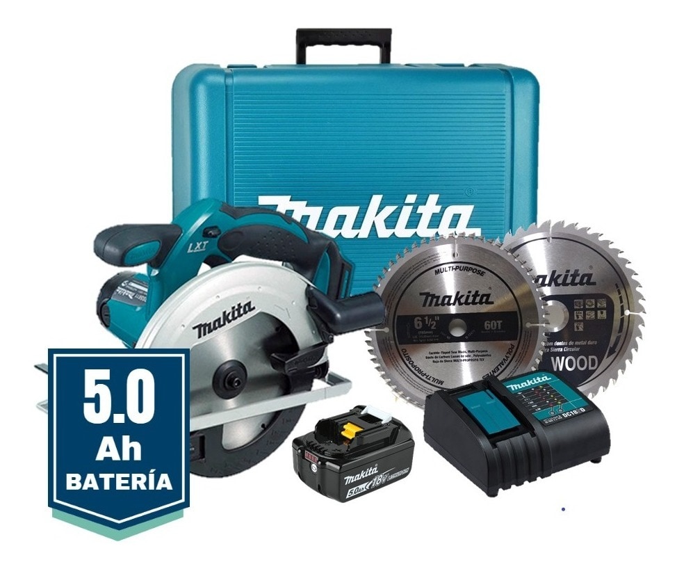 Sierra Electrica Inalambrica 165mm Makita 2 Discos + Bat 5ah $9,068