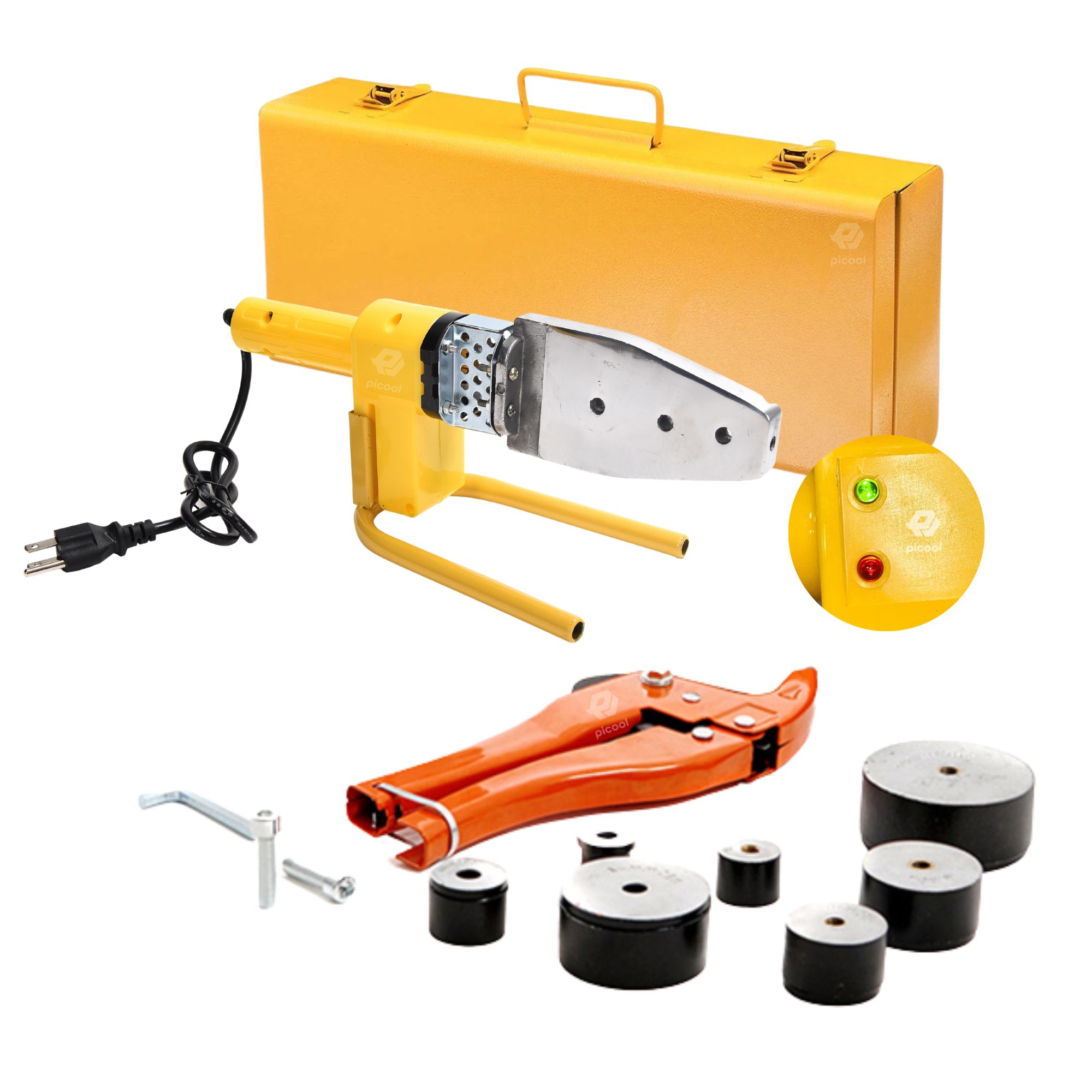 Kit de Termofusor con 6 Dados Picool Tijeras Estuche Métalico 110v Jm1869-yel $576
