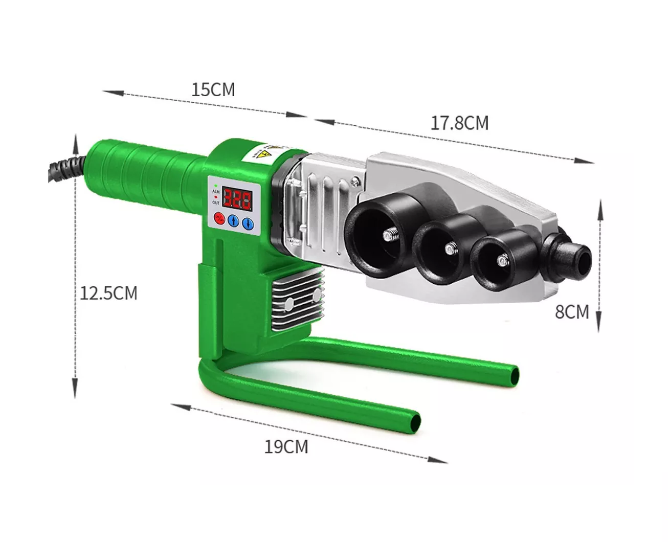 Foto 4 | Kit Termofusor Pantalla Digital con 6 Dados + Tijeras 1000w Belug color Verde