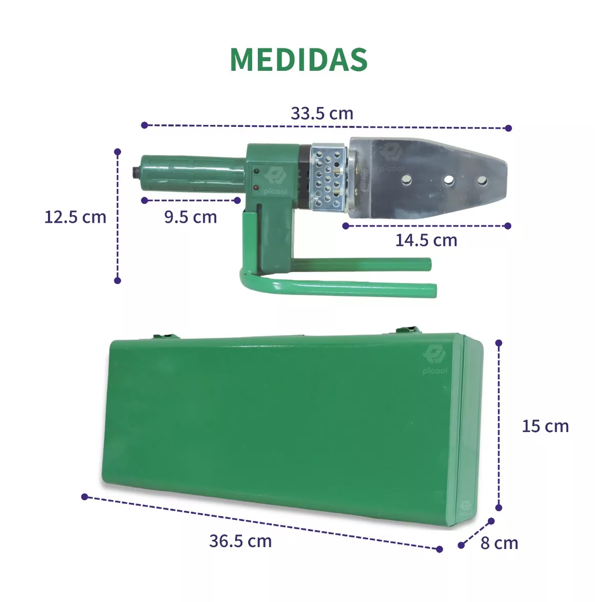 Foto 3 | Termofusor Picool con 6 Dados + Tijeras + Estuche Metálico