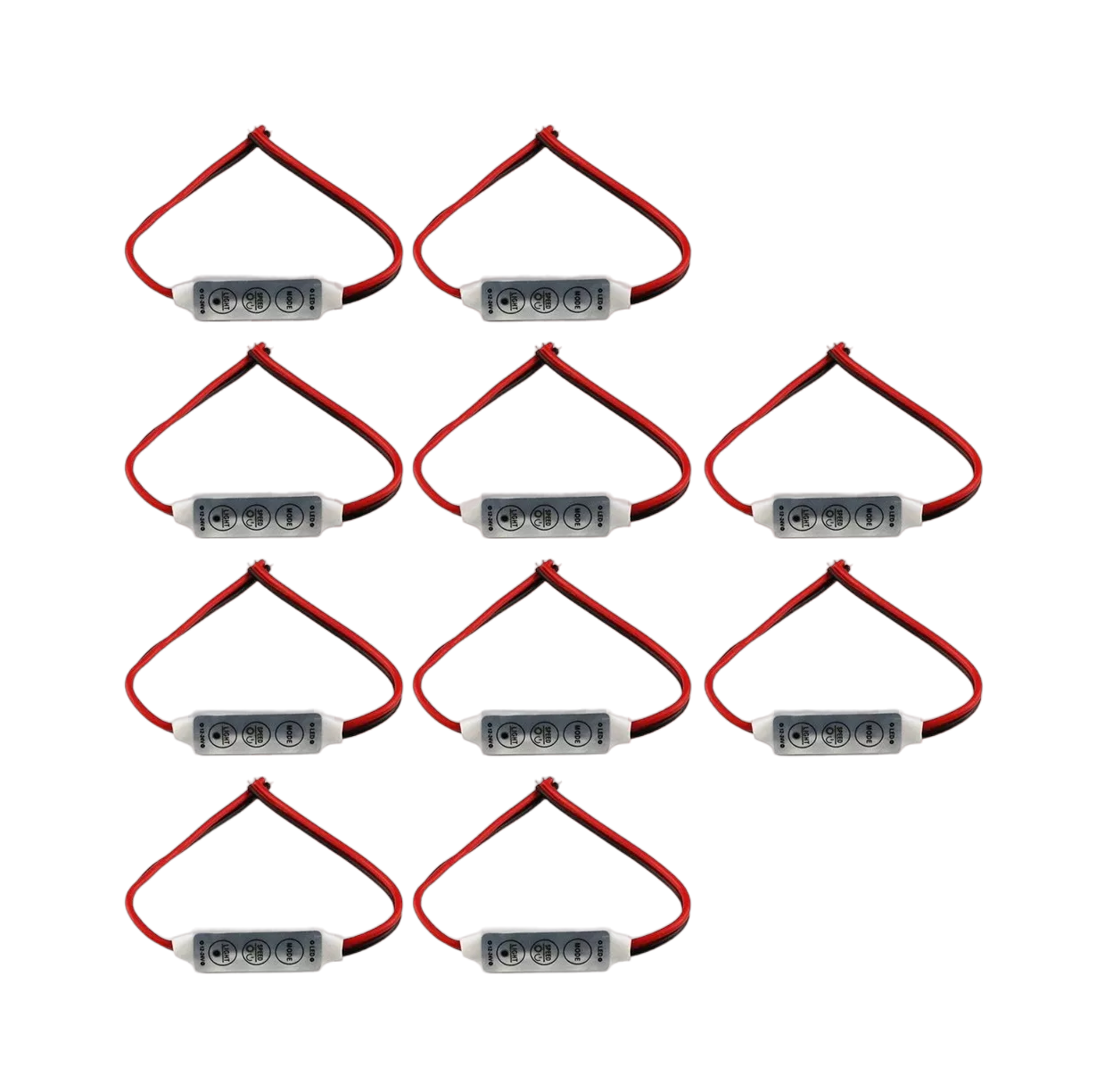 Controlador Dimmer Belug de 3 Botones para Tiras o Módulos Led Rojo 10 Piezas