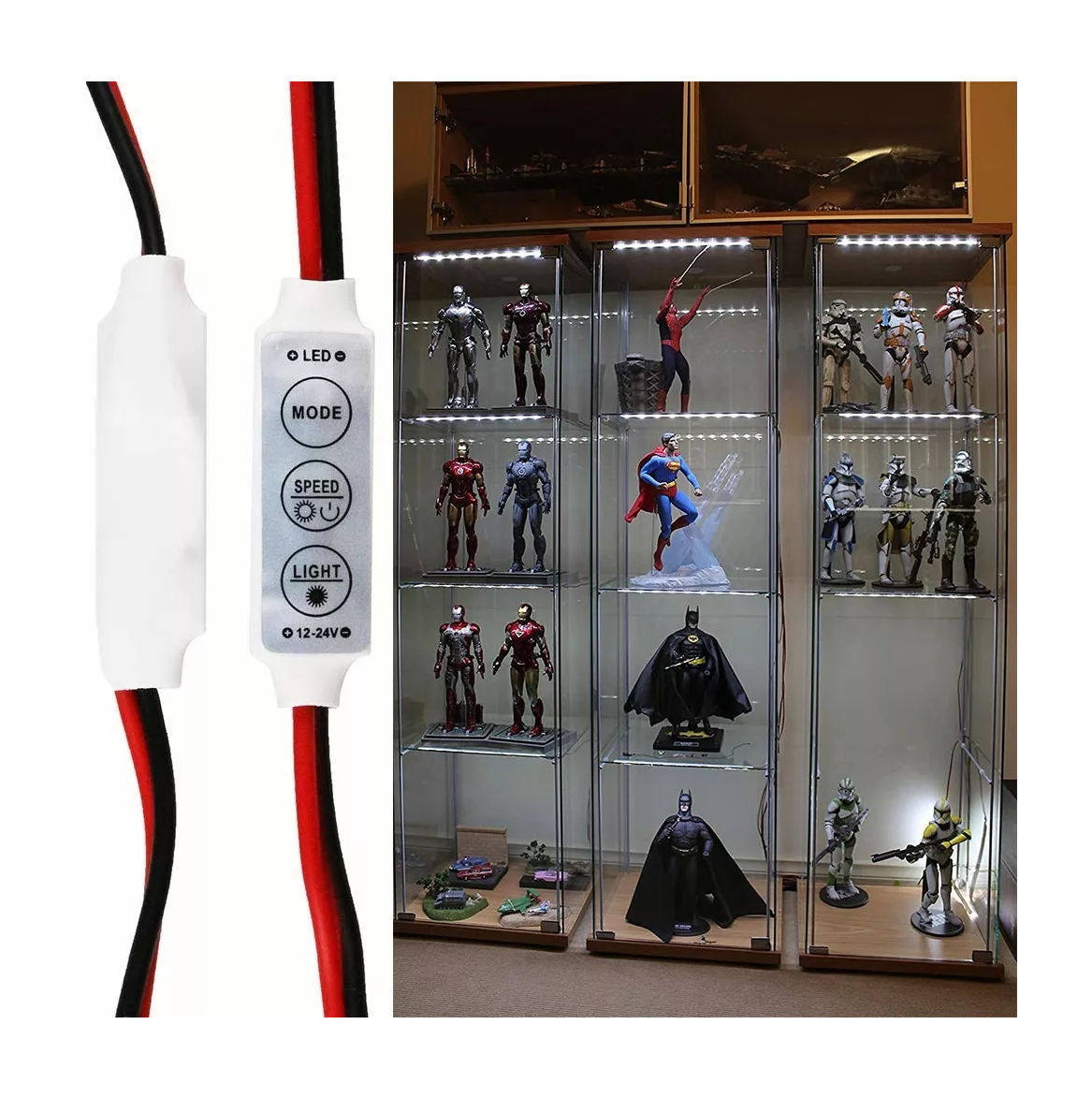 Foto 6 pulgar | Controlador Dimmer Belug de 3 Botones para Tiras o Módulos Led Rojo 10 Piezas
