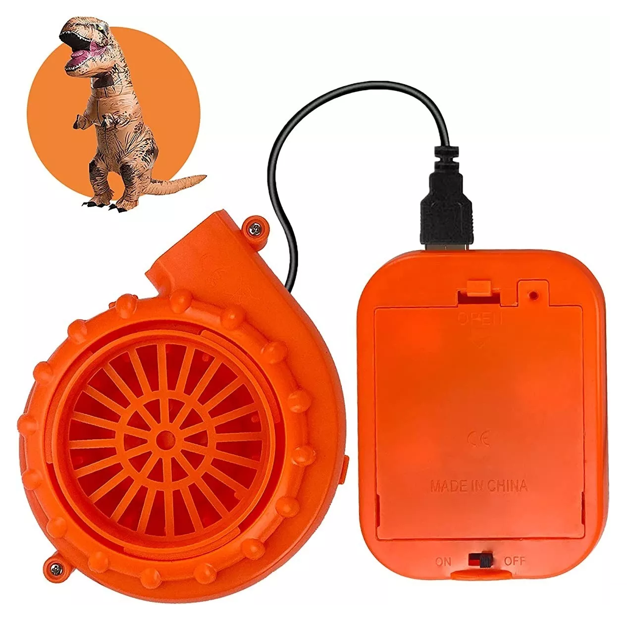 Foto 3 | Miniventilador Soplador para Disfraz de Dinosaurio Inflable Naranja