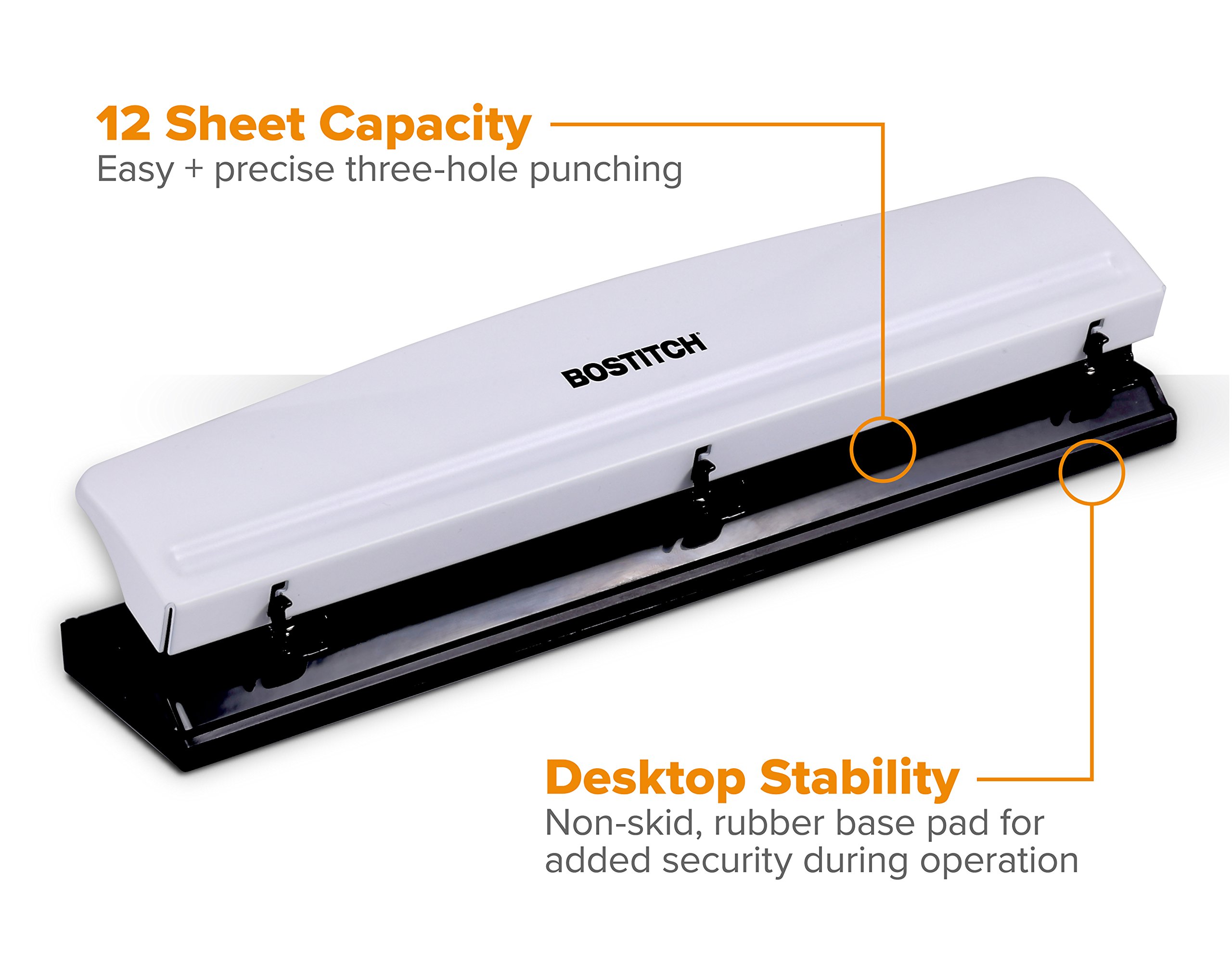 Foto 3 pulgar | Hole Punch Bostitch Office Premium Con Capacidad Para 12 Hojas, Color Blanco - Venta Internacional.