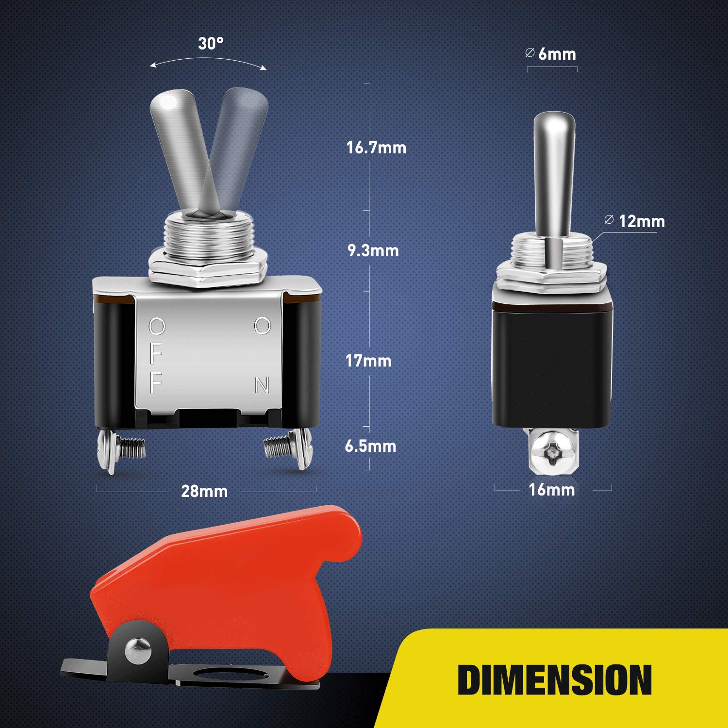 Foto 2 | Interruptor Basculante Nilight 90014e 12 V 20 A Con Tapa Roja, Paquete De 5 - Venta Internacional.