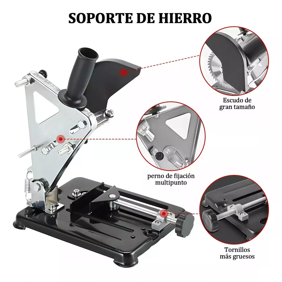 Foto 4 pulgar | Soporte Para Esmeril Angular Ajustable Base De La Herramient Negro